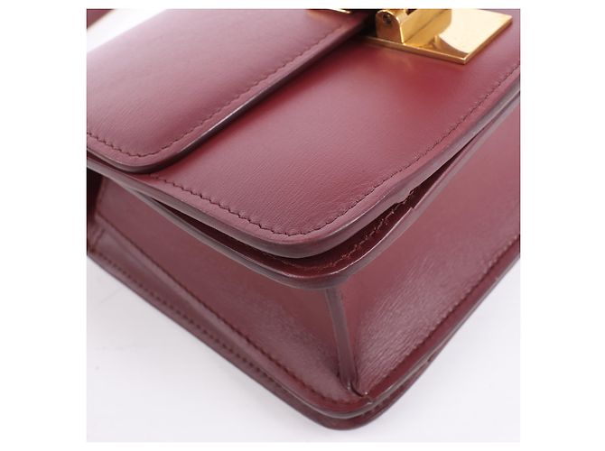 Céline Celine Classic Box Small Shoulder Bag em couro Burgundy Bordeaux - vista 11