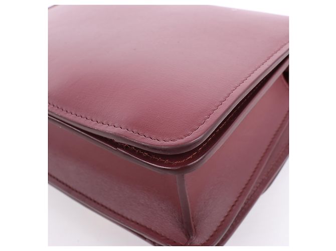 Céline Celine Classic Box Small Shoulder Bag em couro Burgundy Bordeaux - vista 12