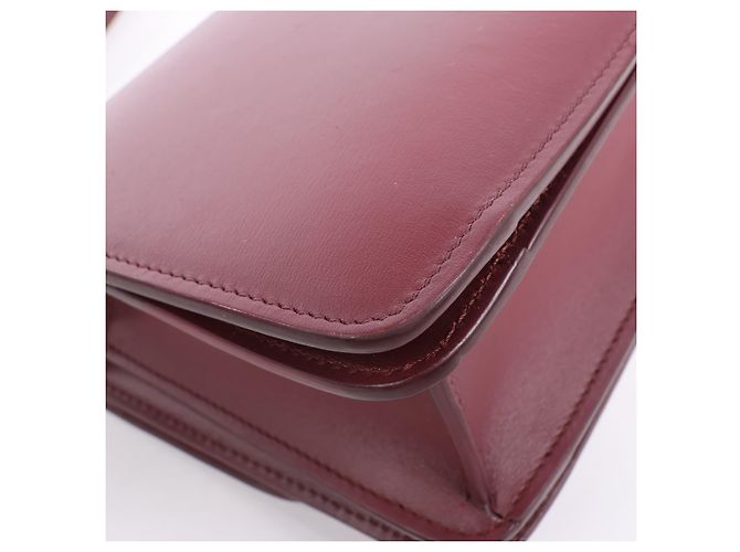 Céline Celine Classic Box Small Shoulder Bag em couro Burgundy Bordeaux - vista 13