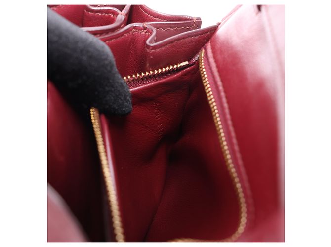 Céline Celine Classic Box Small Shoulder Bag em couro Burgundy Bordeaux - vista 14
