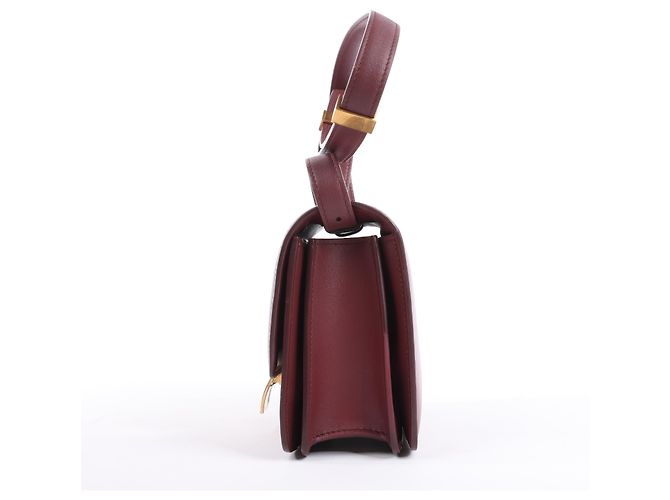 Céline Celine Classic Box Small Shoulder Bag em couro Burgundy Bordeaux - vista 3