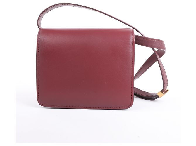 Céline Celine Classic Box Small Shoulder Bag em couro Burgundy Bordeaux - vista 4