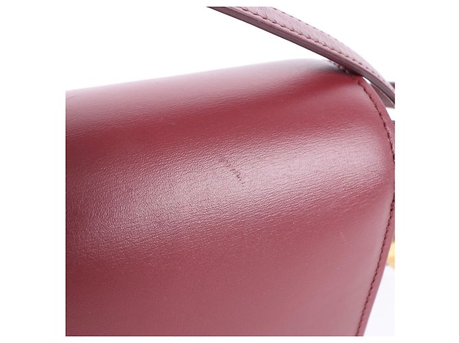 Céline Celine Classic Box Small Shoulder Bag em couro Burgundy Bordeaux - vista 5