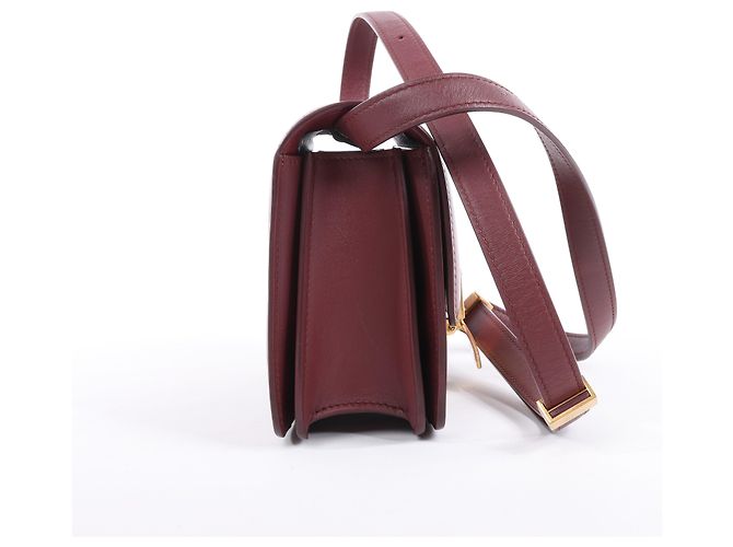 Céline Celine Classic Box Small Shoulder Bag em couro Burgundy Bordeaux - vista 6