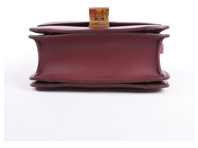 Céline Celine Classic Box Small Shoulder Bag em couro Burgundy Bordeaux - vista 9