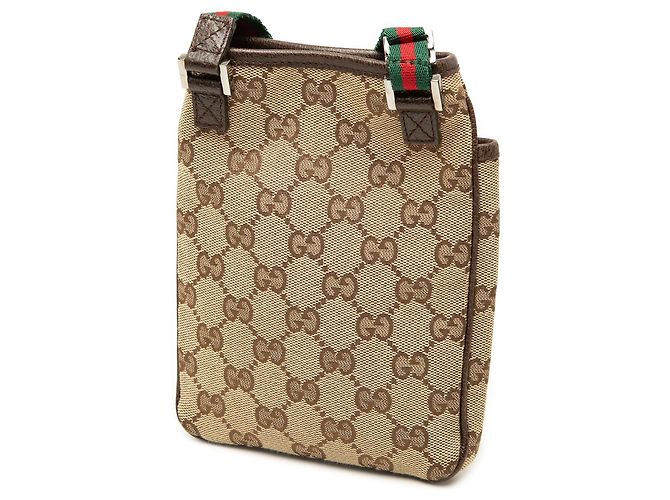 Borsa a tracolla Gucci GG Canvas Web beige - vista 2