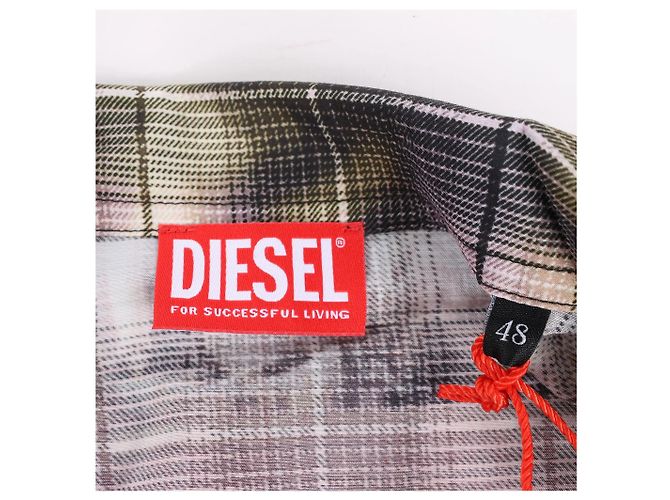 DIESEL Kurzarm-Hemd mit Karomuster und Poster-Print in Multicolor, Größe 48 IT Mehrfarben - Ansicht 10