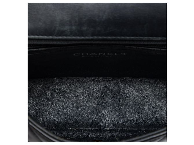 Borsa a tracolla Chanel Mini Rectangular Classic Single Flap in vernice nera Nero - vista 4