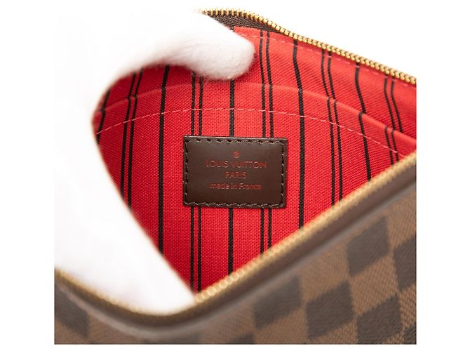 Bolsillo Louis Vuitton Damier Ebene Neverfull MM Marrón Castaño - vista 5