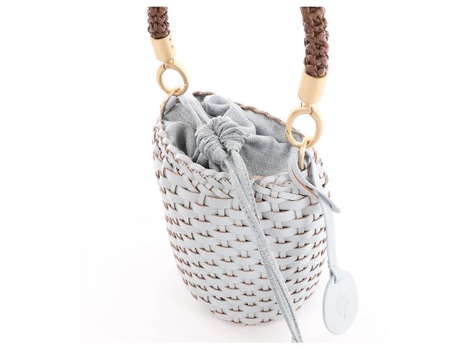 Autre Marque Borsa in pelle con manico Eleventy in blu Beige - vista 8
