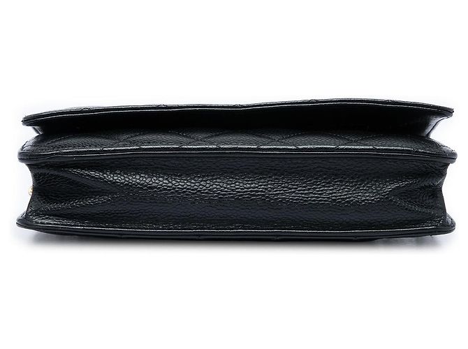 Borsa a tracolla Chanel CC Quilted Caviar Wallet on Chain Nera Nero - vista 3