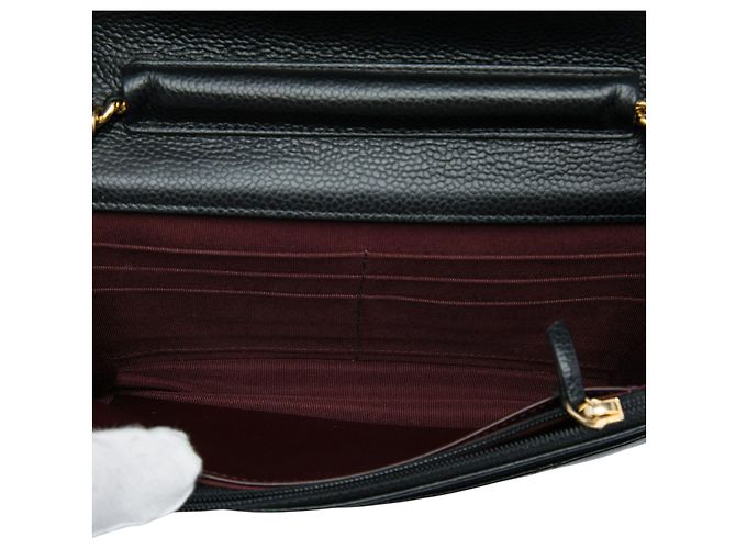 Borsa a tracolla Chanel CC Quilted Caviar Wallet on Chain Nera Nero - vista 4