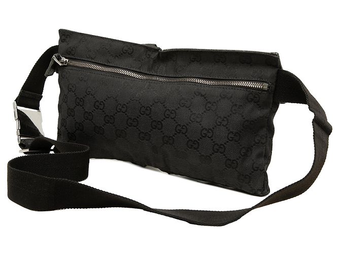 Borsetta cintura Gucci GG Canvas con doppia tasca nera Nero - vista 2