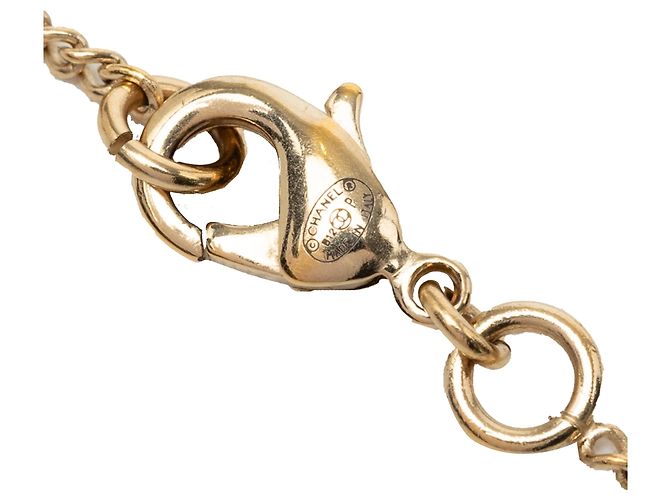 Collana con pendente Camelia smaltata nera Chanel CC placcata oro Nero - vista 5