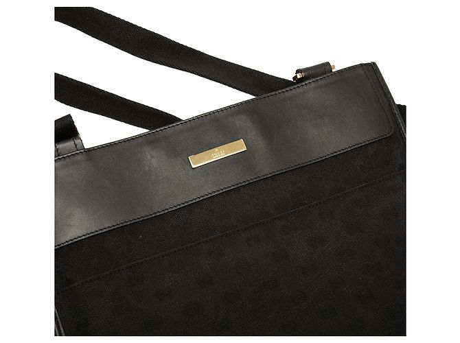 Borsa a tracolla Gucci GG Canvas e vitello nera Nero - vista 7