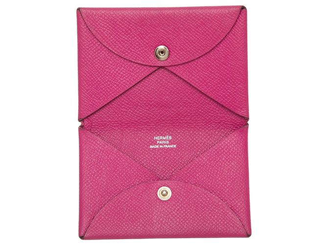 Tarjetero Hermès Calvi en Epsom Rosa - vista 4