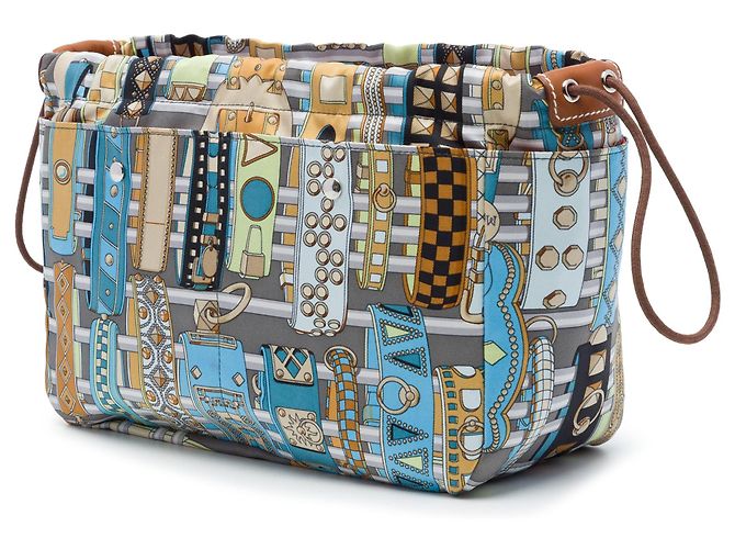 Hermès Silk Colliers De Chiens Fourbi Pouch 25 Grau - Ansicht 2