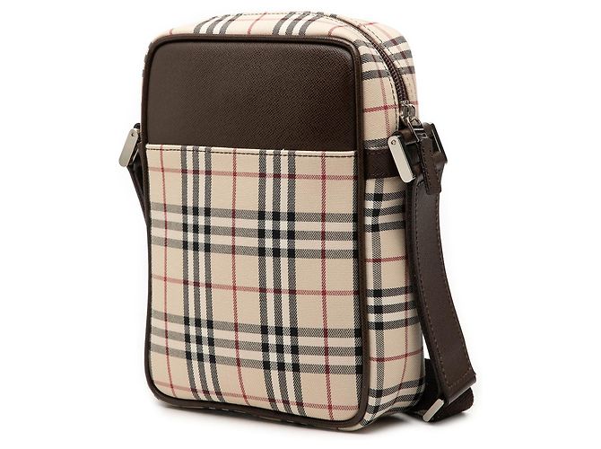 Borsa crossbody Burberry House Check in tela marrone - vista 2