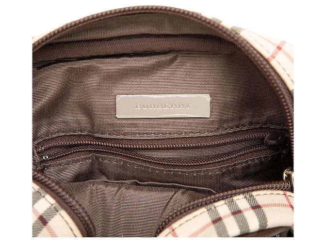 Borsa crossbody Burberry House Check in tela marrone - vista 5