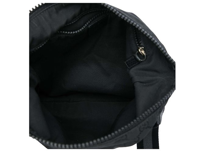 Borsa a tracolla Gucci GG in nylon nero con banda Web - vista 4