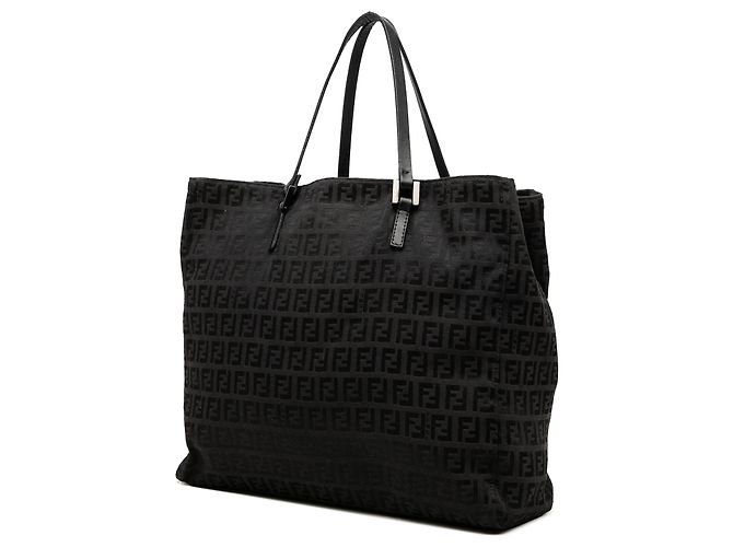 Borsa Tote Fendi Zucchino Canvas nera Nero - vista 2