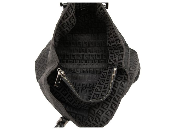 Borsa Tote Fendi Zucchino Canvas nera Nero - vista 4