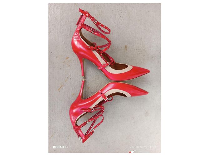 Décolleté Valentino Garavani in pelle rossa borchiate Rosso - vista 7