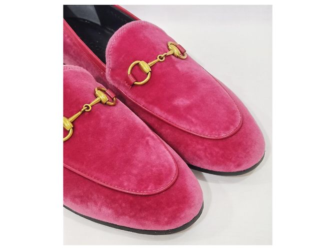 Gucci Mocassini Jordaan Horsebit in velluto Rosa - vista 2