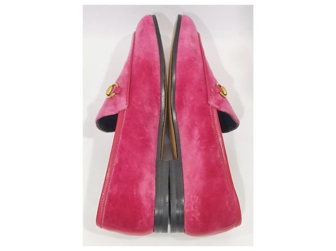 Gucci Mocassini Jordaan Horsebit in velluto Rosa - vista 8