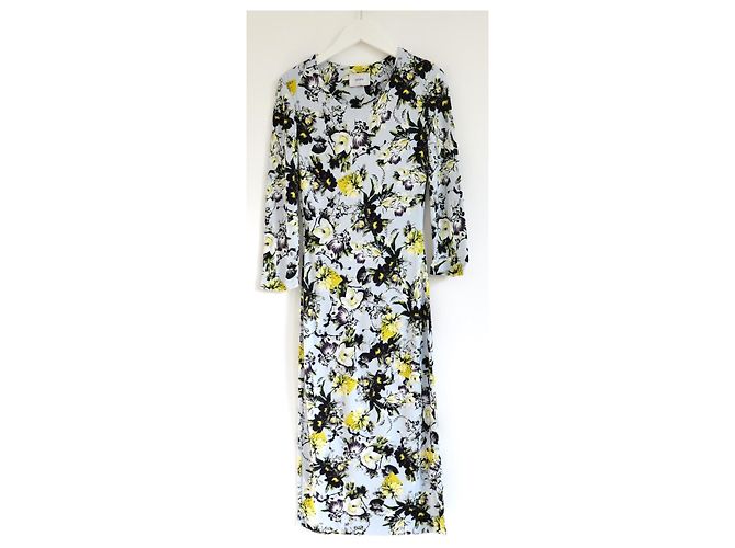 Erdem Allegra Field Midikleid mit Blumenprint Weiß Lila Gelb Hellblau - Ansicht 2