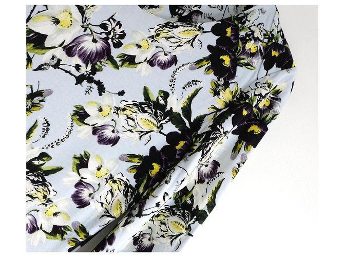 Erdem Allegra Field Midikleid mit Blumenprint Weiß Lila Gelb Hellblau - Ansicht 3