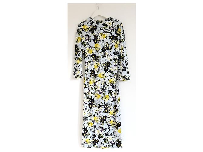 Erdem Allegra Field Midikleid mit Blumenprint Weiß Lila Gelb Hellblau - Ansicht 4