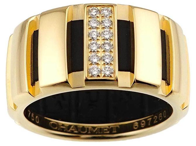 Anel Faixa Chaumet Class One #52 Dourado - vista 3