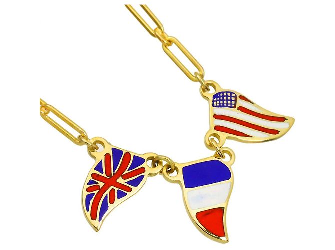 Collana smaltata Valentino in oro giallo 18K D'oro - vista 4