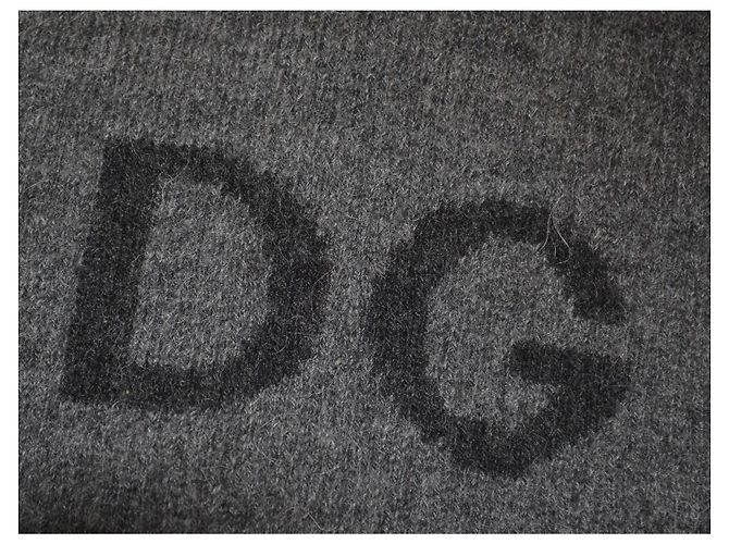 Dolce & Gabbana grauer Wollschal mit DG-Logo Anthrazitgrau - Ansicht 4