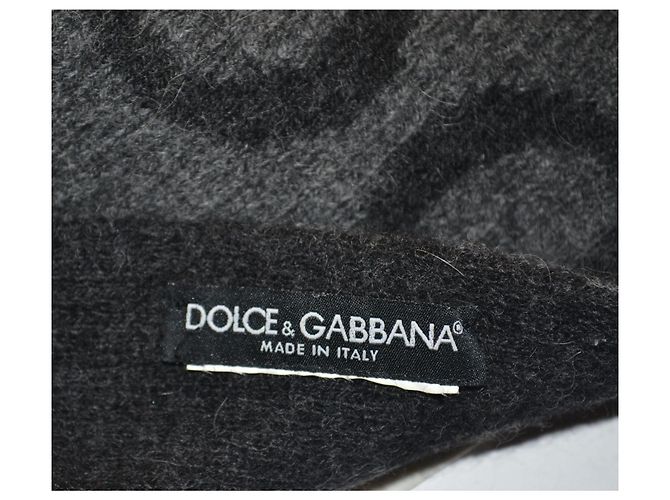 Dolce & Gabbana grauer Wollschal mit DG-Logo Anthrazitgrau - Ansicht 6