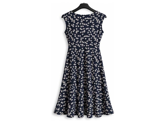 Vestido midi sin mangas con estampado de mariposas azul marino para mujer Weekend Max Mara – Talla L Blanco - vista 2