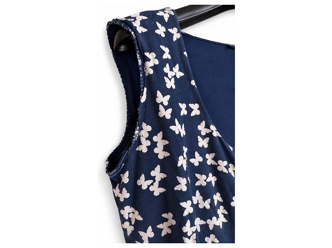 Vestido midi sin mangas con estampado de mariposas azul marino para mujer Weekend Max Mara – Talla L Blanco - vista 5