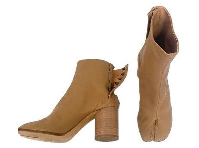 Maison Martin Margiela Maison Margiela Botines Tabi Cuero Camel Camello - vista 3