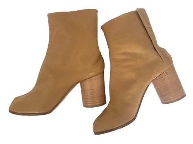 Maison Martin Margiela Maison Margiela Botines Tabi Cuero Camel Camello - vista 6