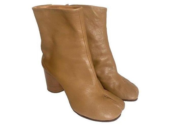 Maison Martin Margiela Maison Margiela Botines Tabi Cuero Camel Camello - vista 8