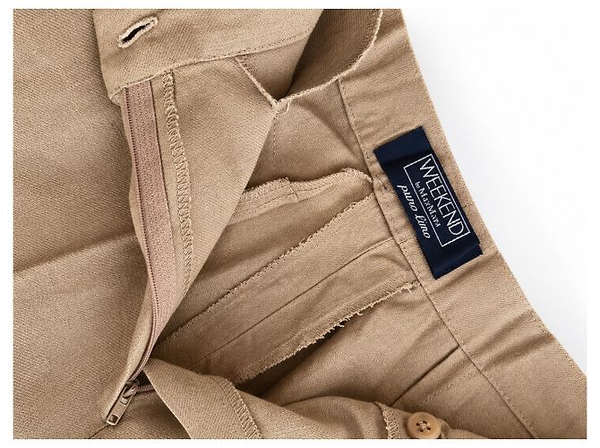 Pantalones rectos ajustados beige para mujer Weekend Max Mara Puro Lino – IT 42 - vista 4