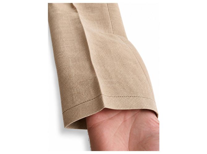 Pantalones rectos ajustados beige para mujer Weekend Max Mara Puro Lino – IT 42 - vista 6
