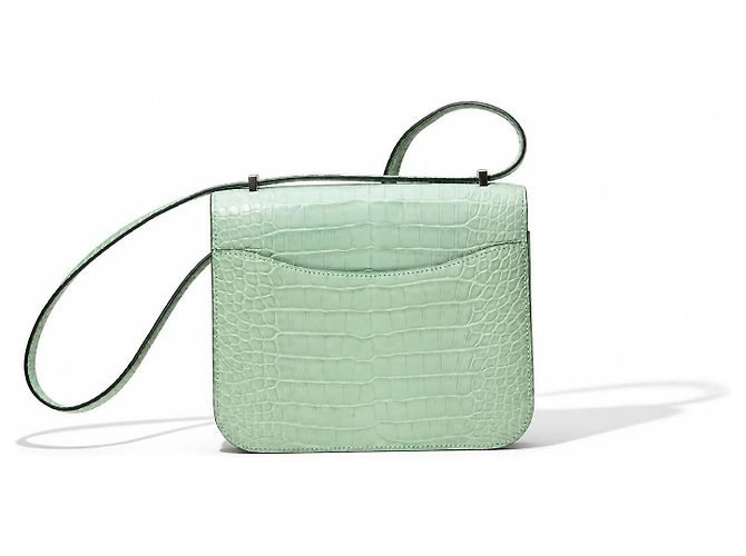 Hermès Constance 18 Mini Alligator Matt Vert d’Eau Verde chiaro - vista 3