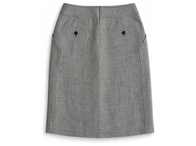Falda lápiz Max Mara Puro Lino para mujer en lino 100% Grey Mélange – IT 44 Gris - vista 2