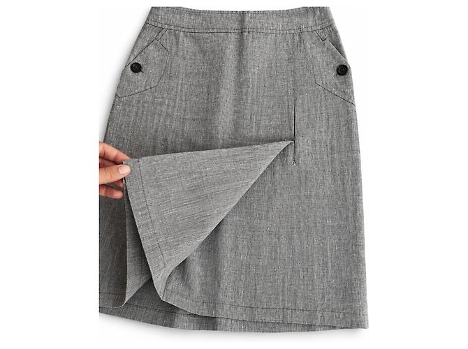Falda lápiz Max Mara Puro Lino para mujer en lino 100% Grey Mélange – IT 44 Gris - vista 3