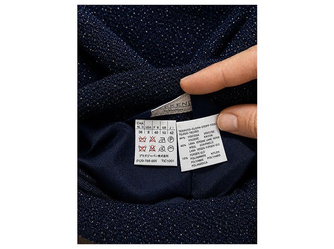 Vintage Weekend Max Mara Women's Navy Bouclé Virgin Wool Pencil Skirt – IT 42 Blu scuro - vista 5