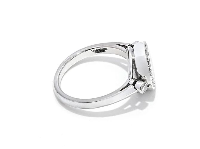 Anel Chopard Happy Diamonds em Ouro Branco 18K e Diamantes Prata - vista 4