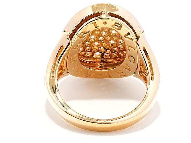 Anello Bulgari Bulgari Pavé in Oro Giallo 18K e Diamanti, Misura 52 D'oro - vista 3