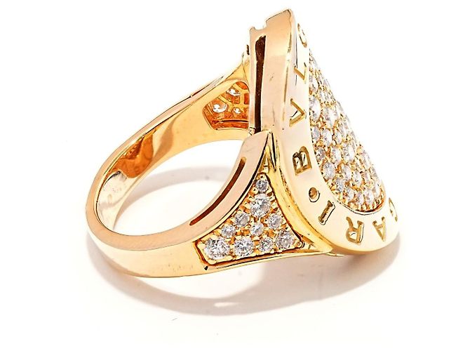 Anello Bulgari Bulgari Pavé in Oro Giallo 18K e Diamanti, Misura 52 D'oro - vista 4